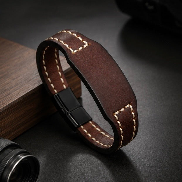 Plain Design Vintage Genuine Leather Fashion Bracelets