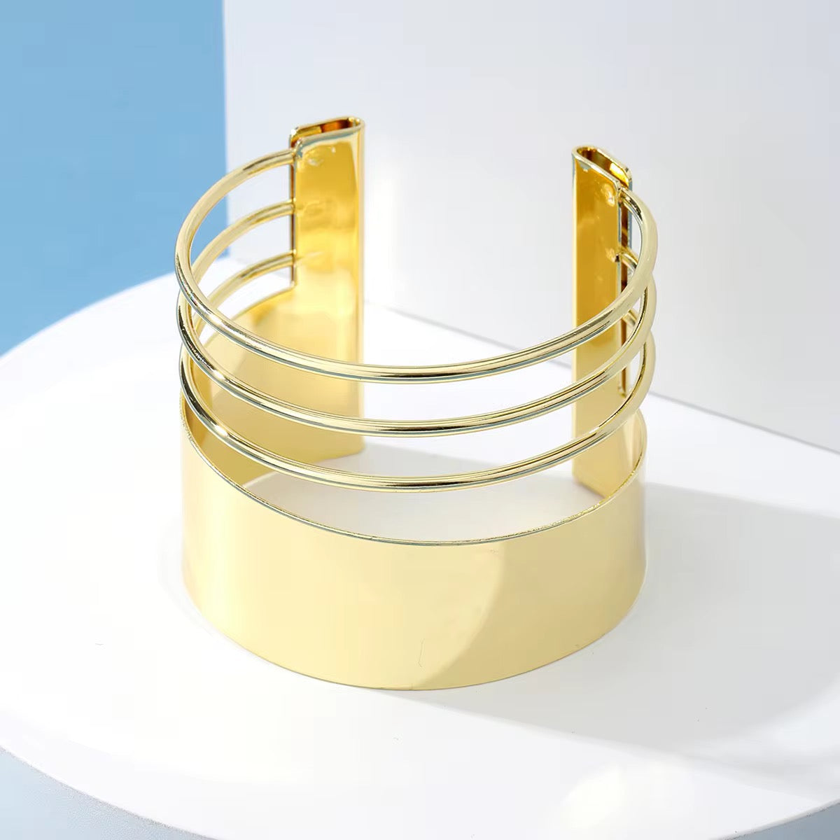 New Trendy Gold Plated Punk Style Bracelets for Women (Free Size)