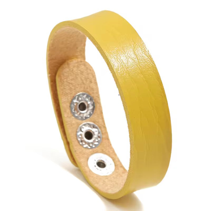 Minimalist Leather Snap Bracelets - Multicolour Wristbands