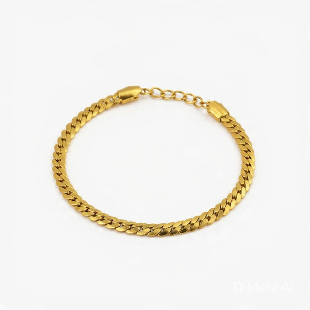 Stainless Steel Fade Resistant - Waterproof 18k Gold Plated Women Bracelet (Free Size)