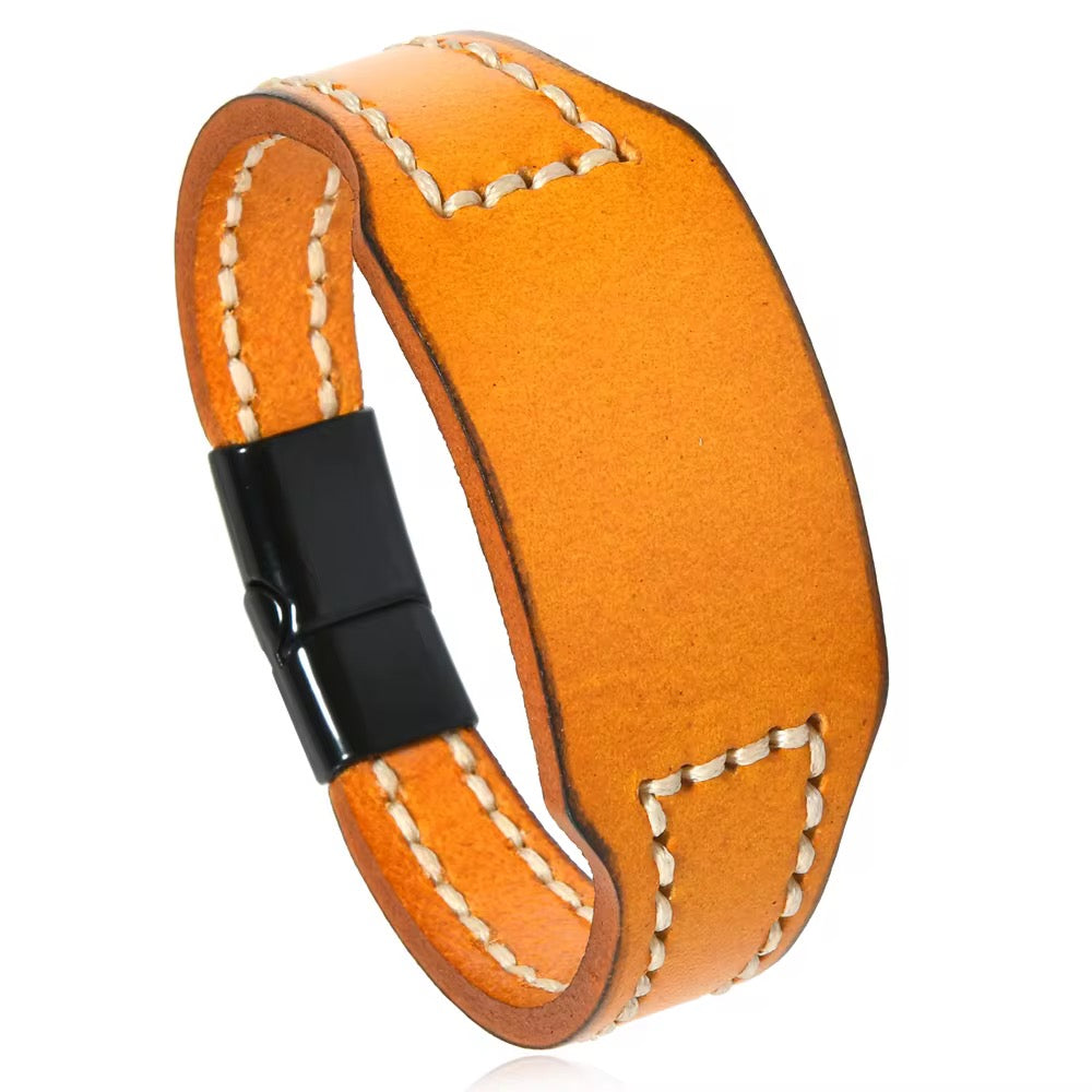 Plain Design Vintage Genuine Leather Fashion Bracelets