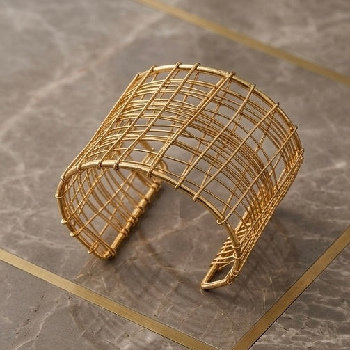 New Trendy Gold Plated Punk Style Bracelets for Women (Free Size)