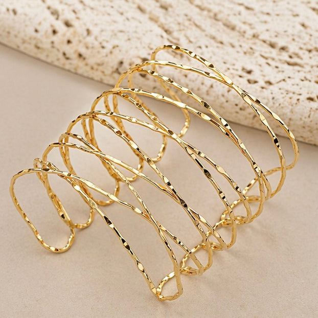 New Trendy Gold Plated Punk Style Bracelets for Women (Free Size)