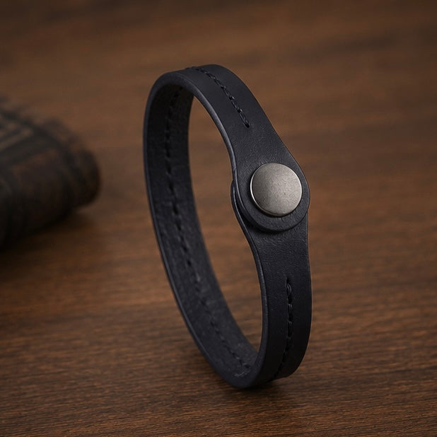 Vintage look simple design Genuine Leather bracelet bangle style for Men and Women