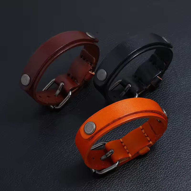 Adjustable Leather Cuff Bracelet
