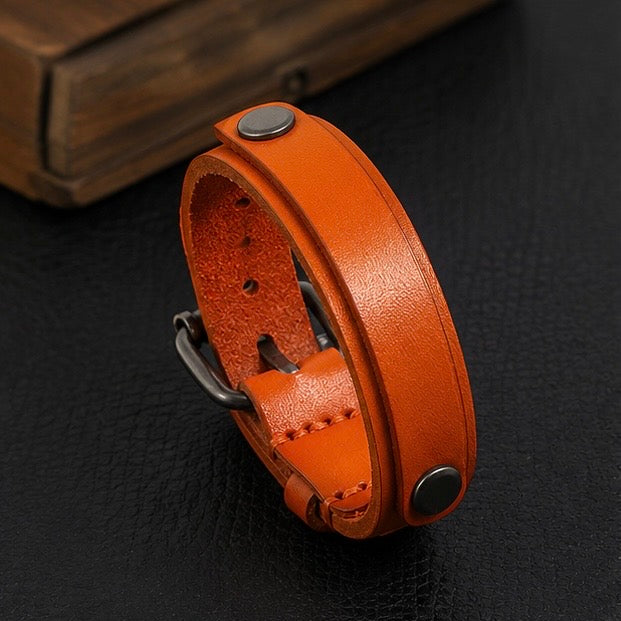 Adjustable Leather Cuff Bracelet