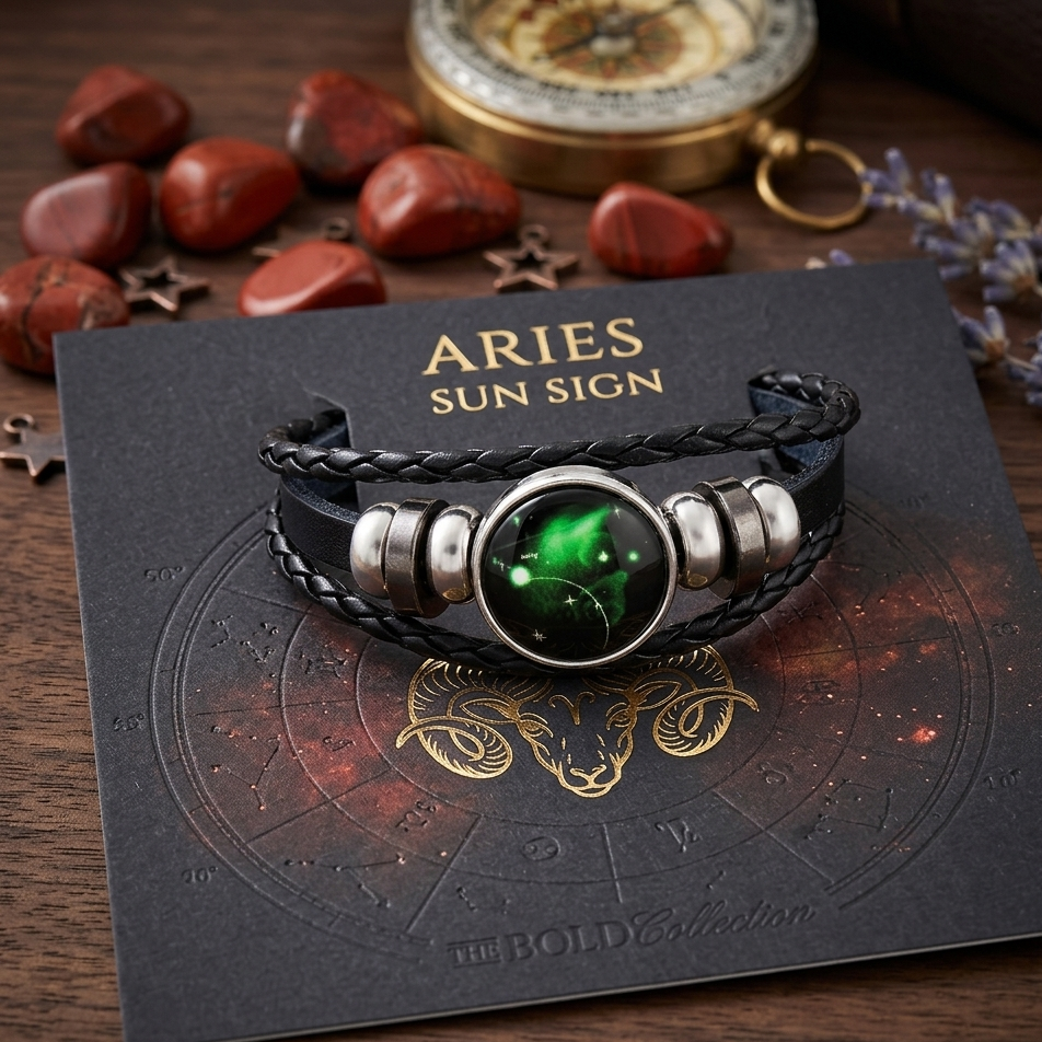 Handmade Woven 12 Zodiac Sign with Black Leather Bracelet for Men and Women for Casual wear