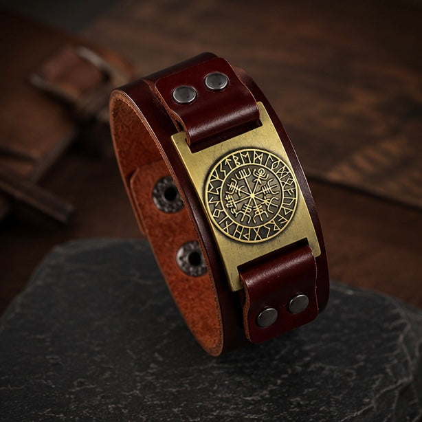 Popular Nordik Viking style cuff Bracelet alloy iron antique copper plated