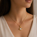 Dainty 18k Anti Tarnish Zircon Eye Diamond Pendant Non Fading Jewellery (40+5cm)