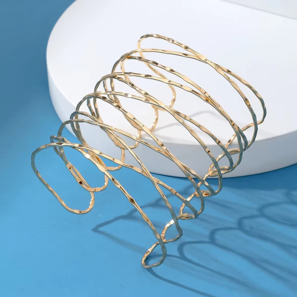 New Trendy Gold Plated Punk Style Bracelets for Women (Free Size)
