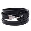 Retro Leather Encircling Bracelet for Men and Women with Hook and Clasp