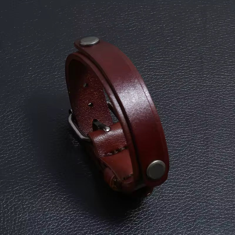 Adjustable Leather Cuff Bracelet