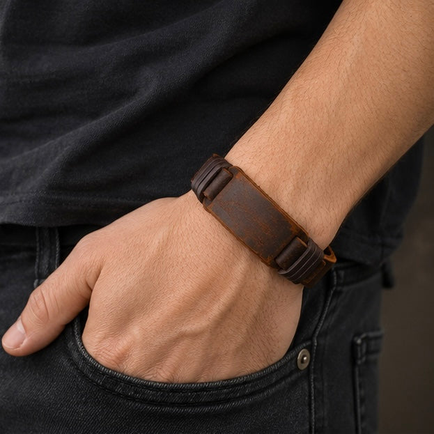 Raw Genuine Leather Bracelet - Wristbands