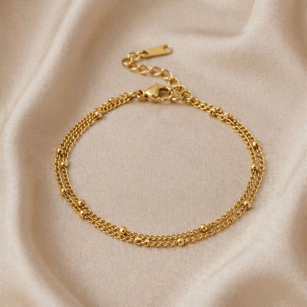 Stainless Steel Fade Resistant - Waterproof 18k Gold Plated Women Bracelet (Free Size)