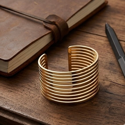 New Trendy Gold Plated Punk Style Bracelets for Women (Free Size)