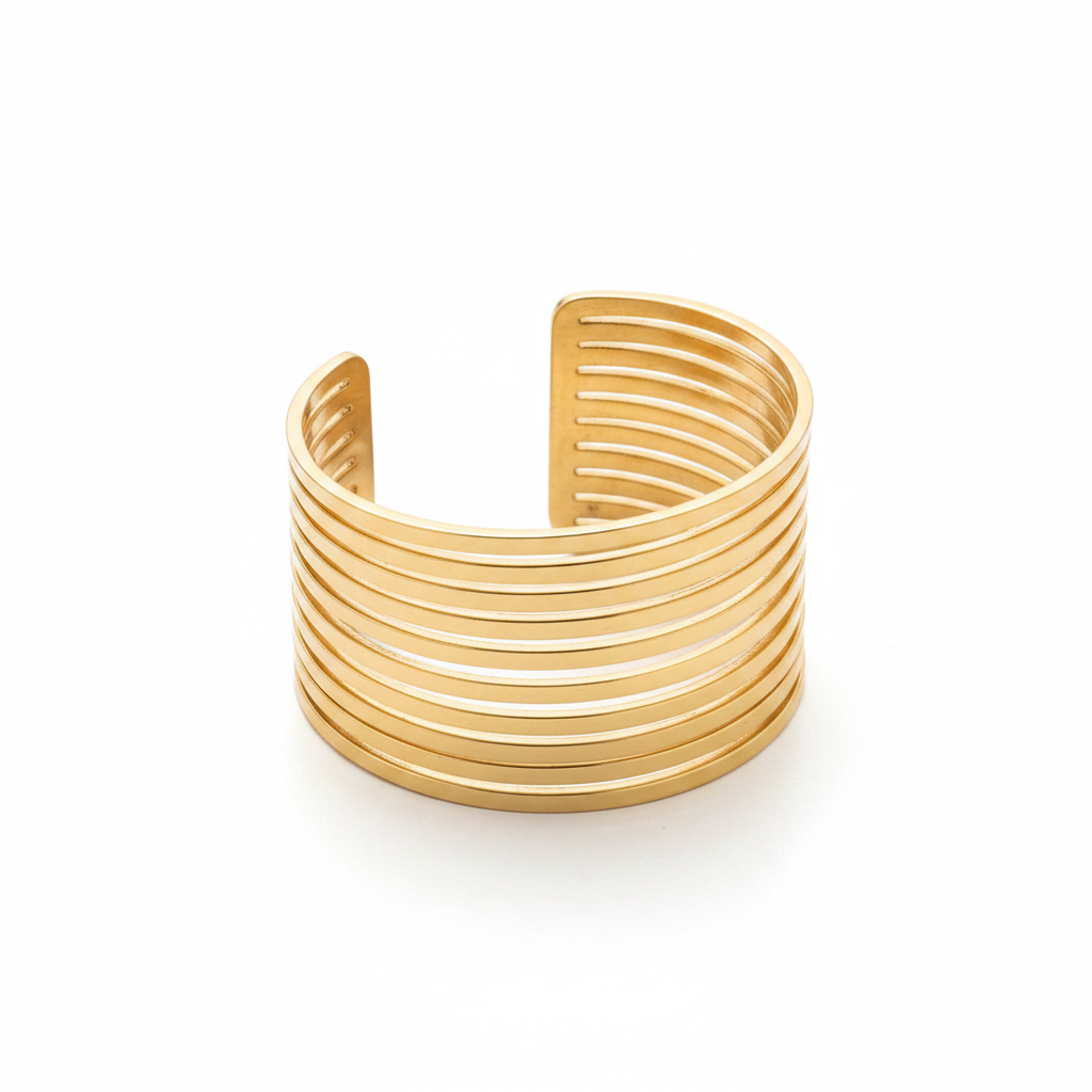 New Trendy Gold Plated Punk Style Bracelets for Women (Free Size)