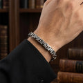 Domineering Personality Men Jewellery Stainless Steel Heavy Bracelet Silver plated (22cm / 6mm thickness)