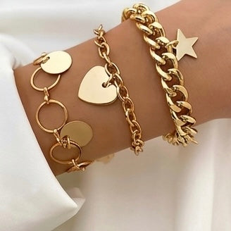 Vintage Punk Jewellery Gold Tennis Bracelet sets for Women