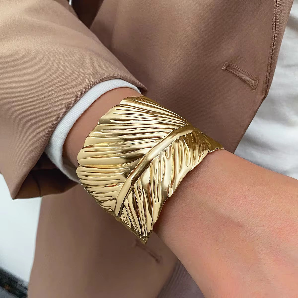 New Trendy Gold Plated Punk Style Bracelets for Women (Free Size)