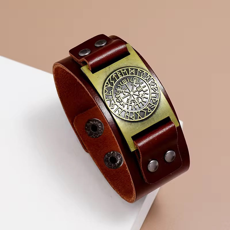 Popular Nordik Viking style cuff Bracelet alloy iron antique copper plated