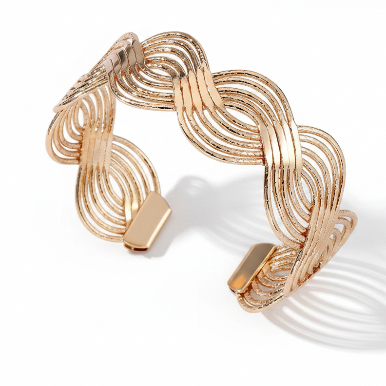 New Trendy Gold Plated Punk Style Bracelets for Women (Free Size)