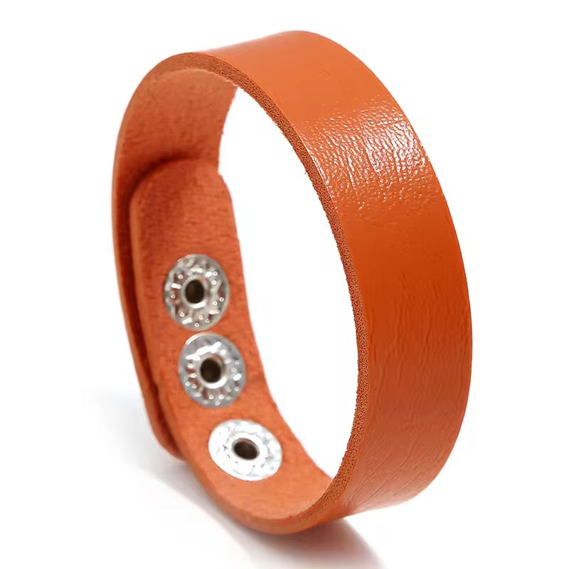 Minimalist Leather Snap Bracelets - Multicolour Wristbands