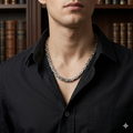 Domineering Personality Men Jewellery Stainless Steel Heavy Necklace Silver (50cm / 8mm thickness)