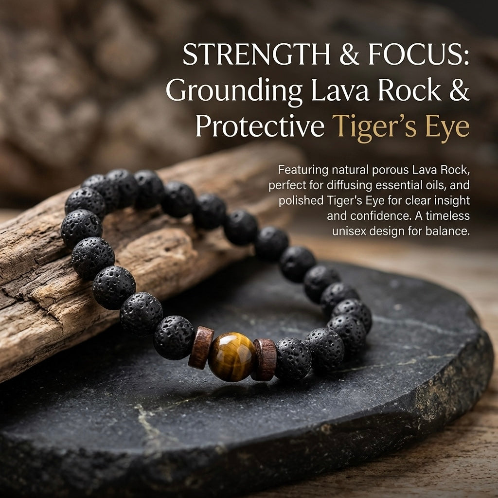 Vintage Natural Stone Bead with Wood Spacer Bracelets for Daily wear