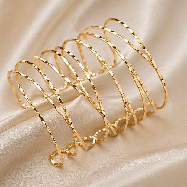 New Trendy Gold Plated Punk Style Bracelets for Women (Free Size)