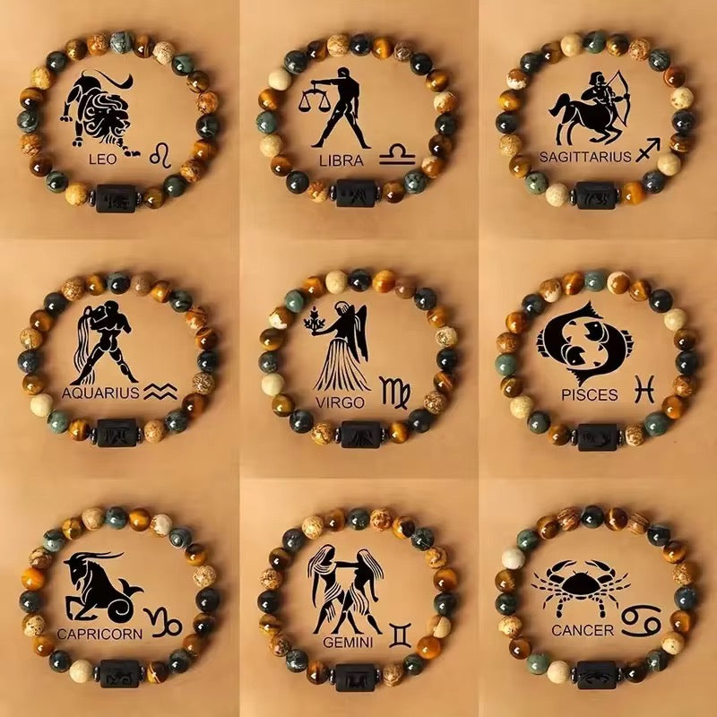 12 Zodiac Sign Bead Bracelets