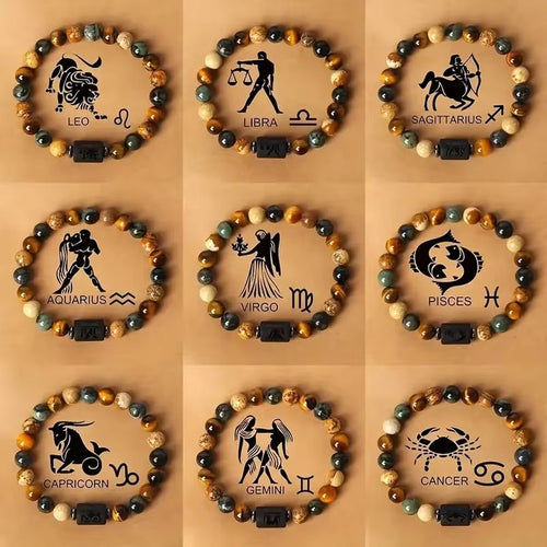 12 Zodiac Sign Bead Bracelets