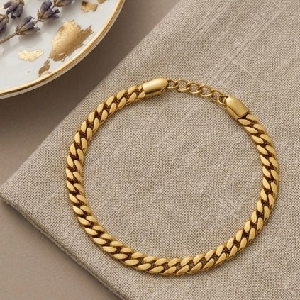 Stainless Steel Fade Resistant - Waterproof 18k Gold Plated Women Bracelet (Free Size)