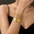 New Trendy Gold Plated Punk Style Bracelets for Women (Free Size)