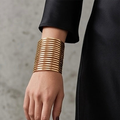 New Trendy Gold Plated Punk Style Bracelets for Women (Free Size)