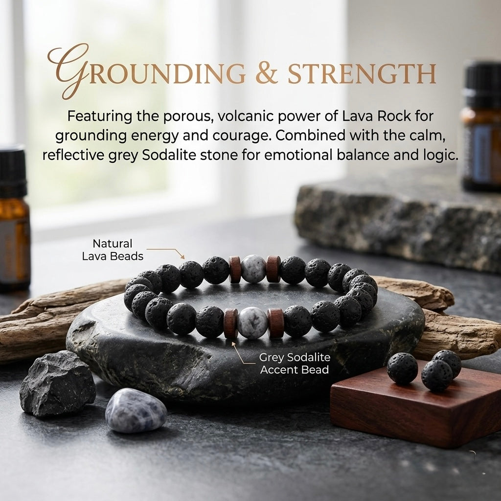 Vintage Natural Stone Bead with Wood Spacer Bracelets for Daily wear