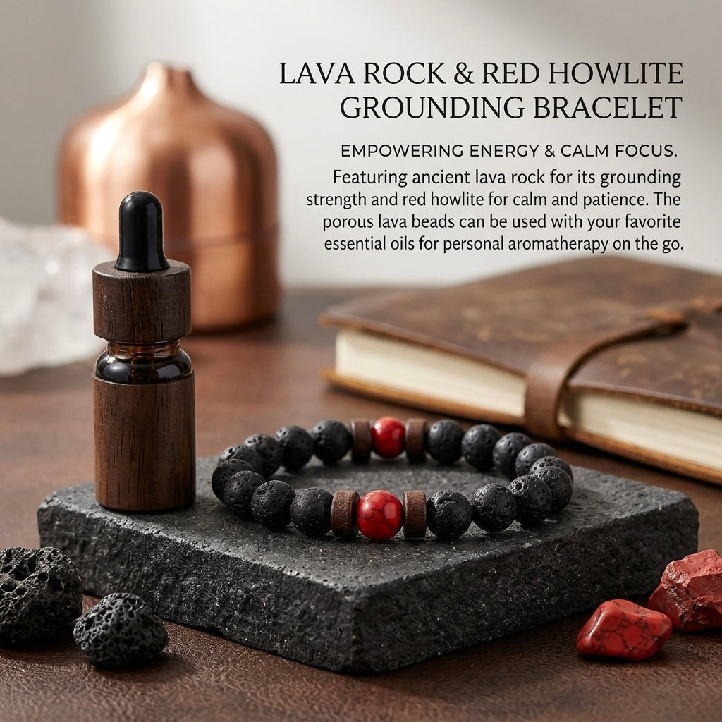 Vintage Natural Stone Bead with Wood Spacer Bracelets for Daily wear