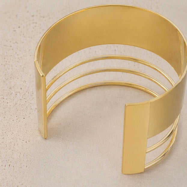 New Trendy Gold Plated Punk Style Bracelets for Women (Free Size)