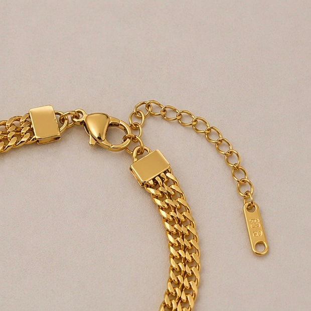 Stainless Steel Fade Resistant - Waterproof 18k Gold Plated Women Bracelet (Free Size)
