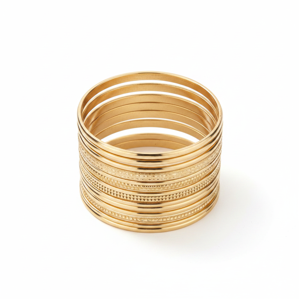 New Trendy Gold Plated Punk Style Bracelets for Women (Free Size)