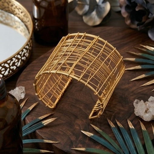 New Trendy Gold Plated Punk Style Bracelets for Women (Free Size)
