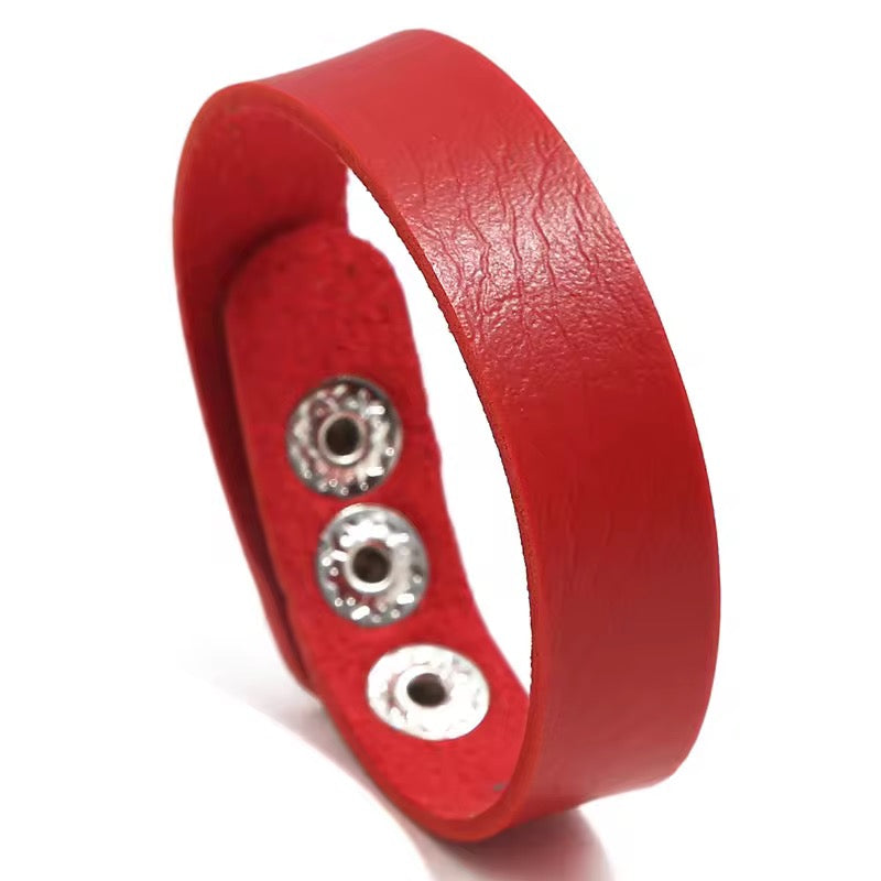 Minimalist Leather Snap Bracelets - Multicolour Wristbands