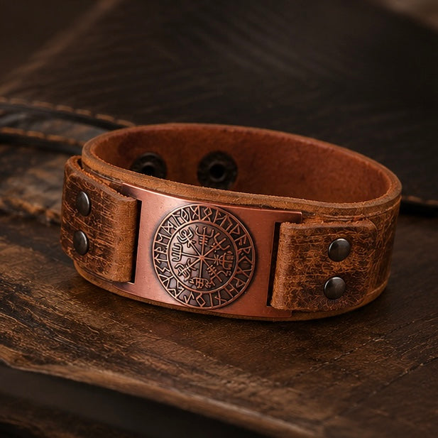 Popular Nordik Viking style cuff Bracelet alloy iron antique copper plated