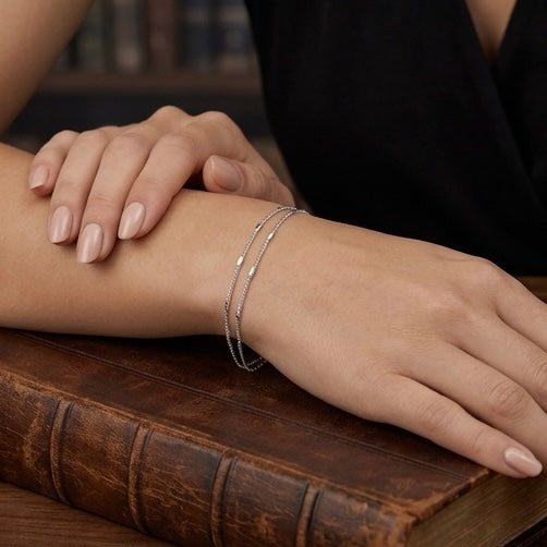 Stainless Steel Fade Resistant - Waterproof 18k Gold / Silver Plated Women Bracelet (Free Size)