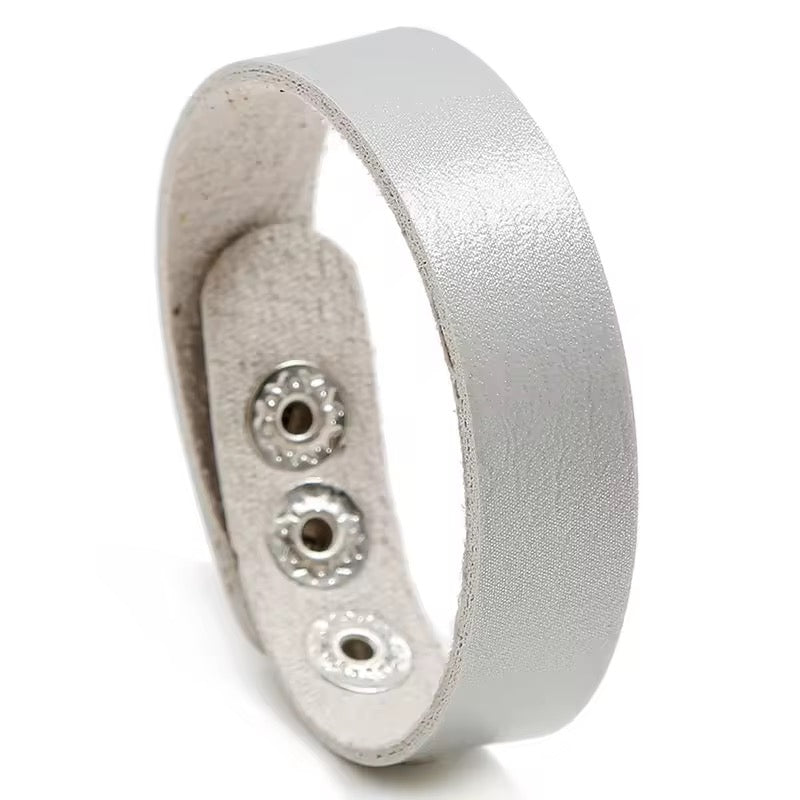 Minimalist Leather Snap Bracelets - Multicolour Wristbands
