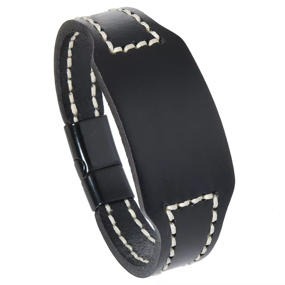 Plain Design Vintage Genuine Leather Fashion Bracelets