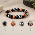 Tiger Eye & Hematite 8/10mm Natural Obsidian Bracelet