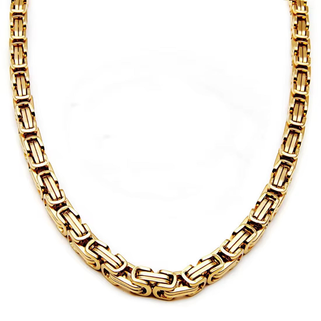 Domineering Personality Men Jewellery Stainless Steel Heavy Necklace Gold plated (50cm / 8mm thickness)