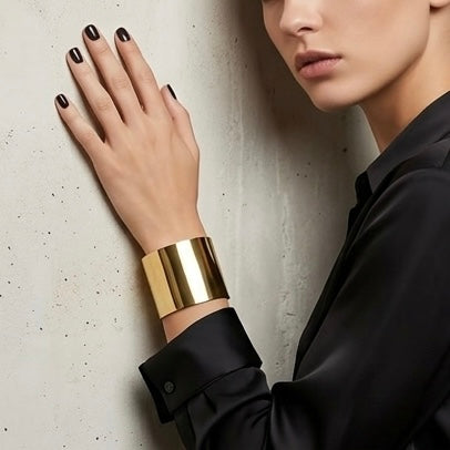 New Trendy Gold Plated Punk Style Bracelets for Women (Free Size)