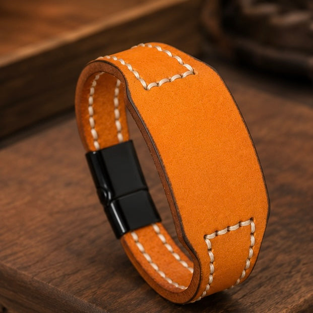 Plain Design Vintage Genuine Leather Fashion Bracelets