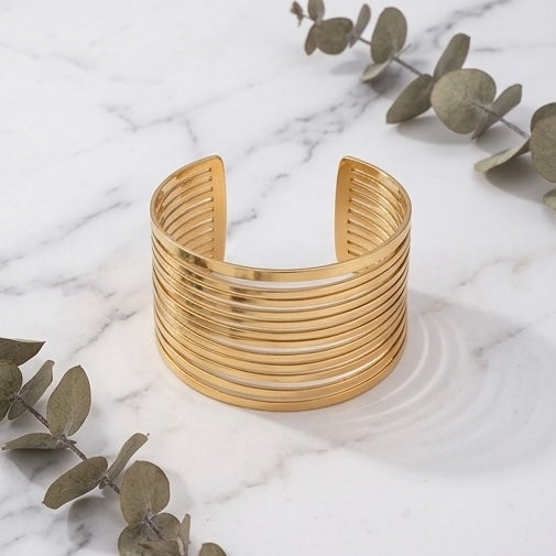 New Trendy Gold Plated Punk Style Bracelets for Women (Free Size)